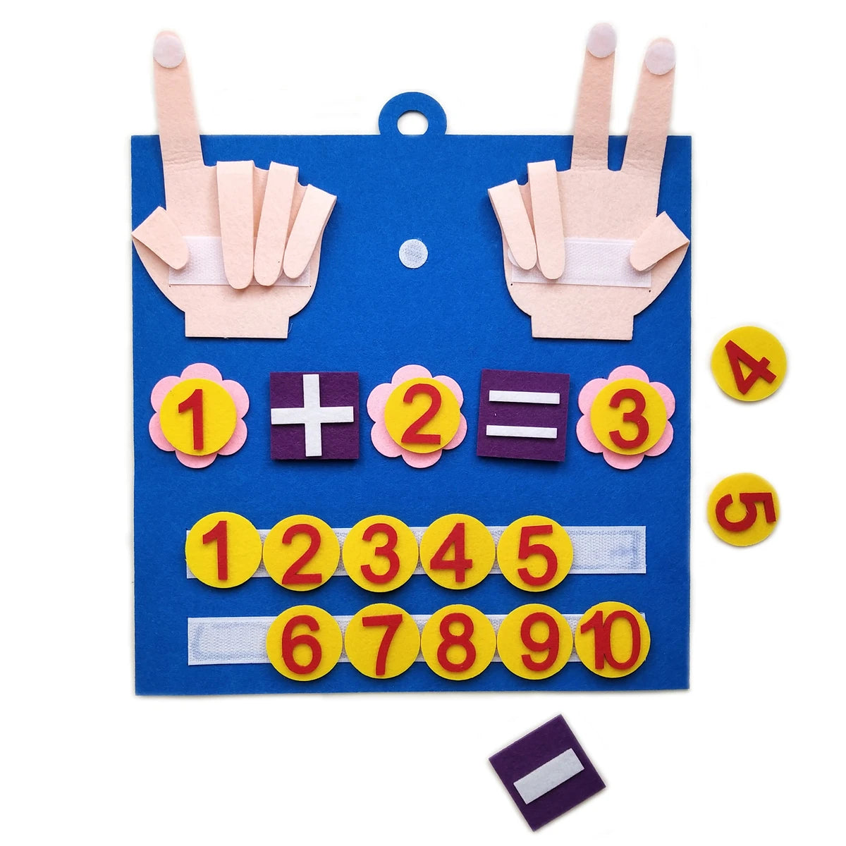 Juguetes Montessori para niños pequeños, números de dedos de fieltro, juguete de matemáticas, conteo, educación temprana, juego de aprendizaje para niños, inteligencia