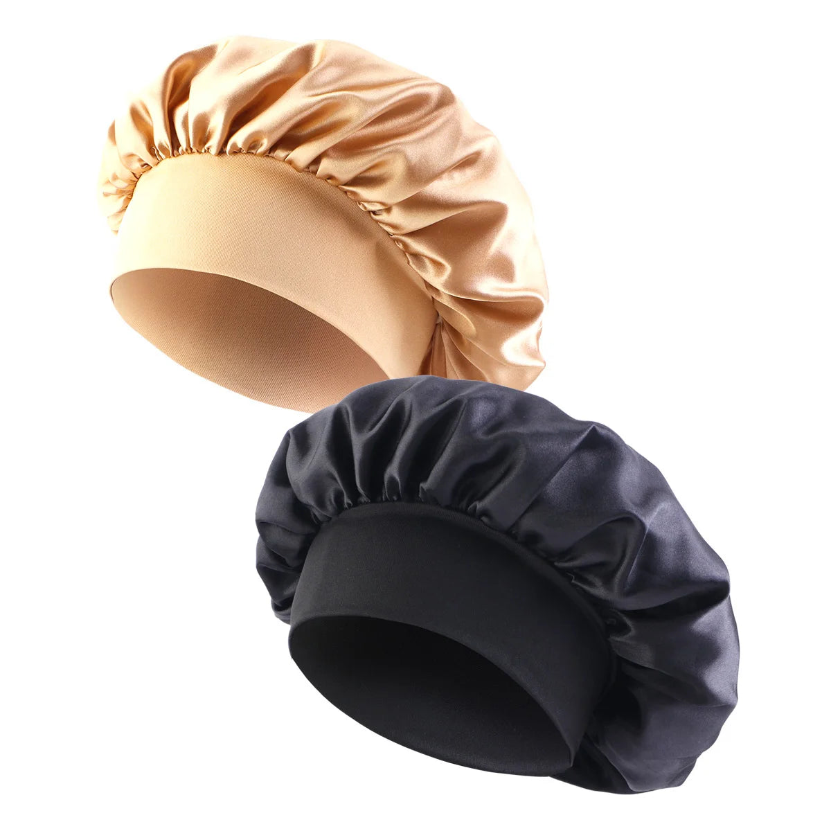 Bonnet de nuit en Satin à large bord, Bonnet soyeux, enveloppe de cheveux pour dormir, avec bande élastique souple, outil d'emballage des cheveux, nouvelle collection