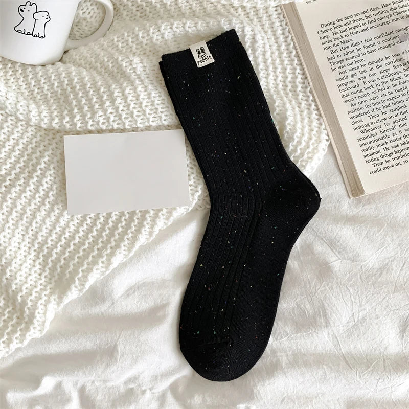 Chaussettes Carillon Respirantes Femme — Dessin Animé, Style Coréen, Décontractées, Douces