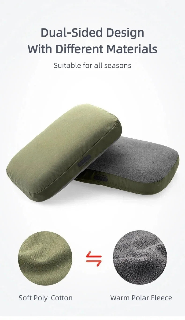 BISINNA 1 oreiller en mousse à mémoire de forme portable pour camping, oreiller cervical avec taie amovible, oreiller de sieste, support de nuque, fournitures de voyage