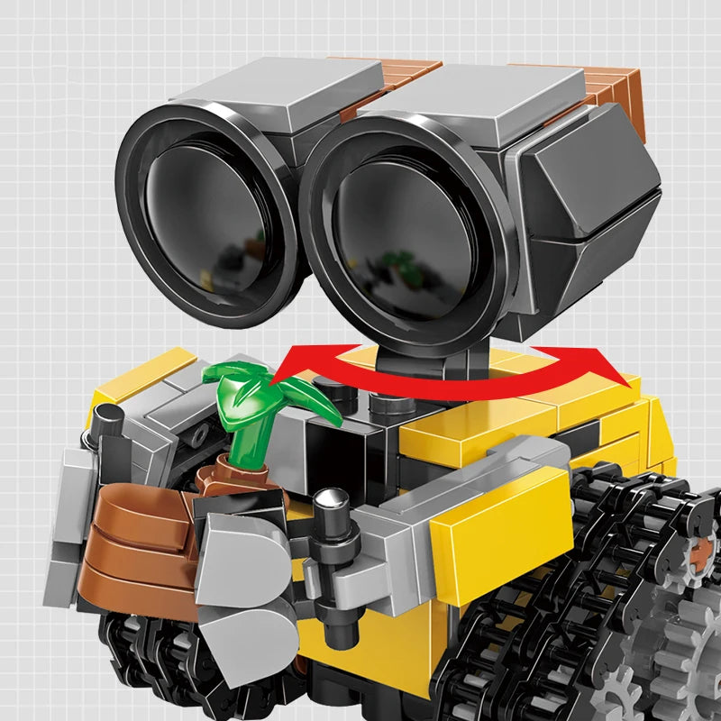 Mini Robot espacial MOC, ladrillos de construcción, juguetes, modelo de robot sobre orugas, película clásica, bloques de ciencia ficción, muñecos, regalos para niños y adultos, 217 piezas