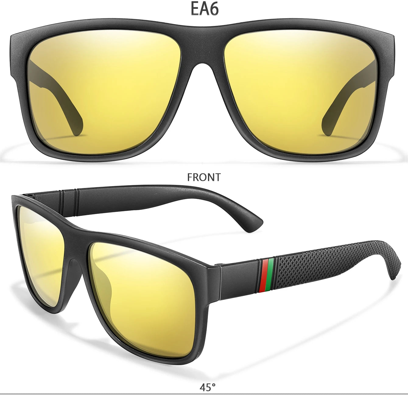 Lunettes de soleil polarisées carrées pour hommes, marque classique, pour la pêche, la conduite en plein air, le cyclisme, la course, Vintage, grand cadre, UV400