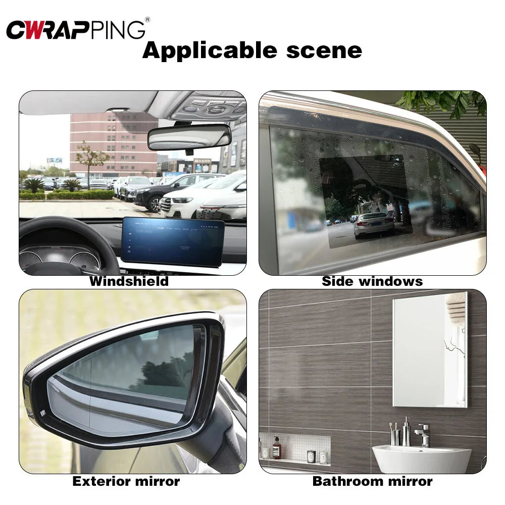 4 Pieces Car Waterproof Film 2 Automatic Rearview Mirror 2 Side Windows Waterproof Anti-fog Film Car Stickers for Car Accessory