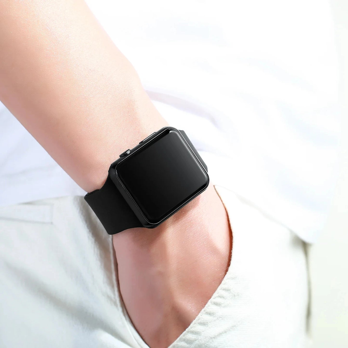 Digital Watch Simple Men Women Fashion Sport Electronic Watch LED Black Silicone Strap Casual Men's Watch Reloj Hombre