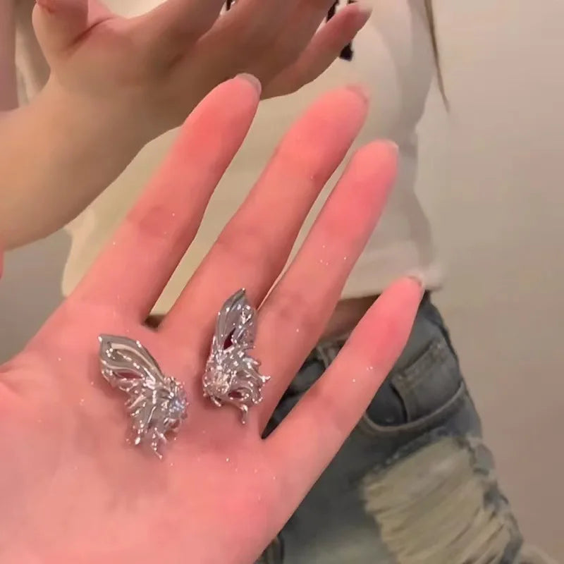 Pendientes líquidos irregulares Y2K para mujer, color plata, estilo Hip-Hop Punk, moda geométrica, Clip para chica, joyería de fiesta, tendencia 2024