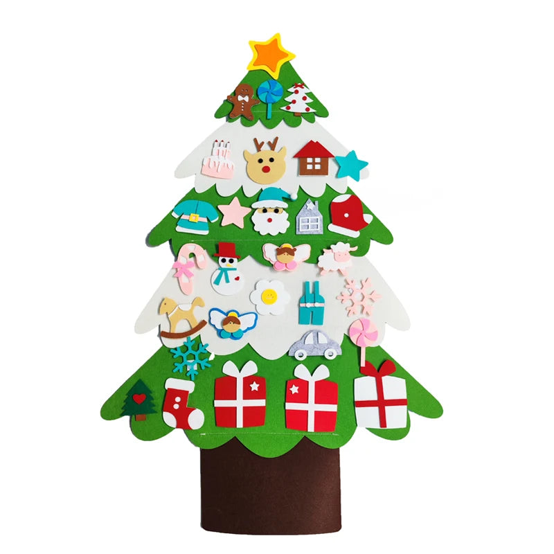 Arbre de noël en feutre, décoration pour la maison, nouvel an 2022, ornements de noël, cadeaux pour enfants, DIY