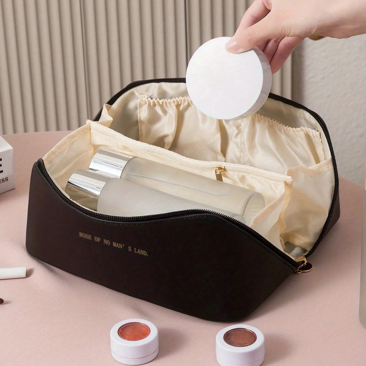 Luxury Makeup Bag for Women, Toiletry Bag, Cosmetic Bag, Powder Storage Box, Travel Zippered Cosmetic Pouch