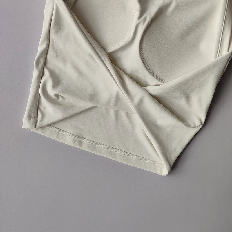 Top de tirantes deportivo sexy para mujer, con almohadillas para el pecho, esmalte cubierto, secado rápido, yoga adelgazante, top ajustado, ropa