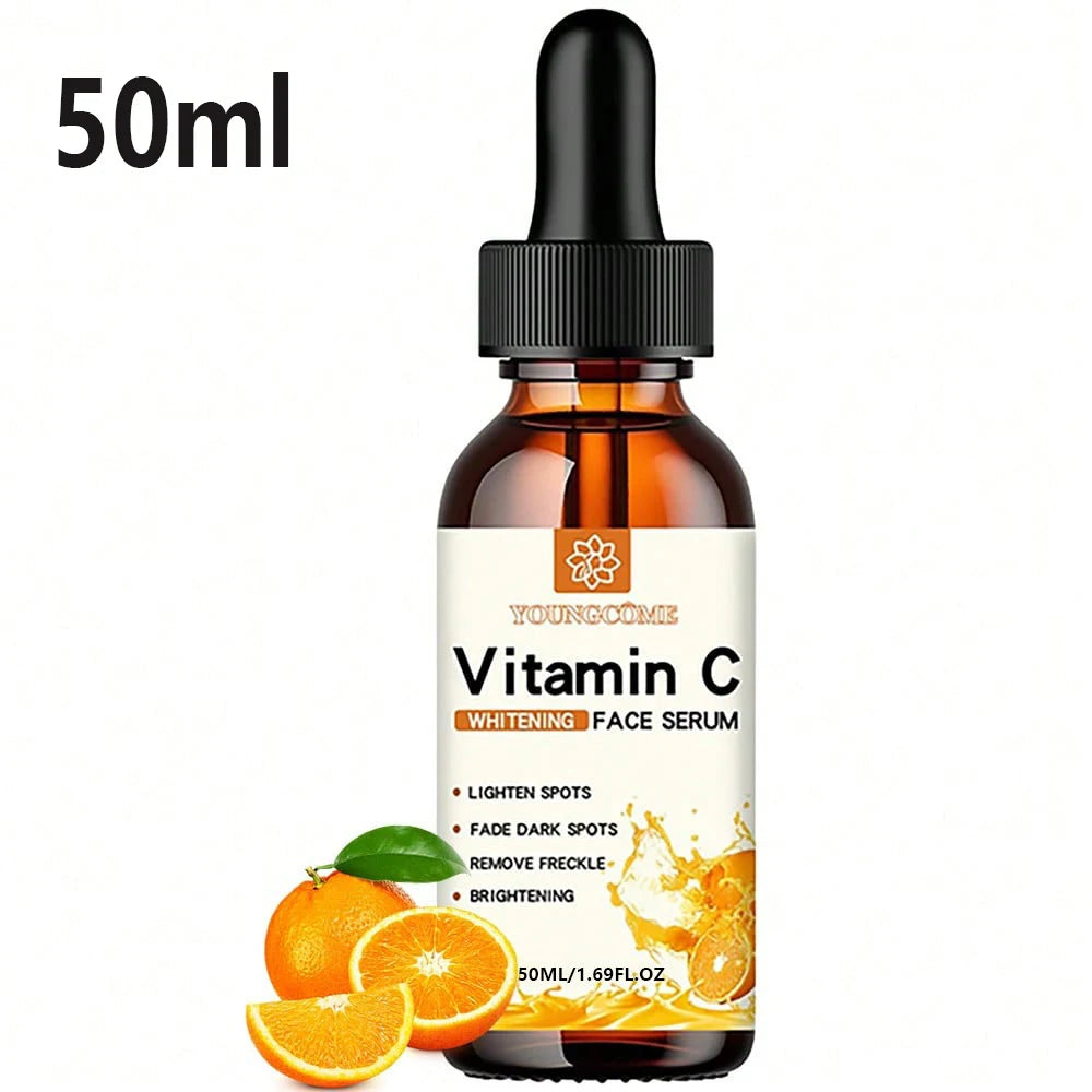 La esencia facial de vitamina C contiene ácido hialurónico, quita manchas oscuras, reparador, hidratante, esencia antienvejecimiento, cuidado facial de la piel 30ml