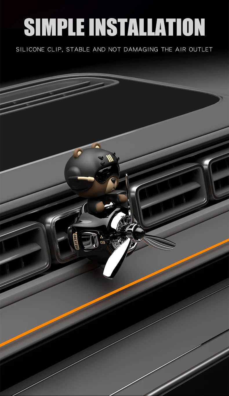 Tête secouer hélice rotative avion cool ours pilote voiture désodorisants accessoires décoration amusant diffuseur parfum parfum hommes