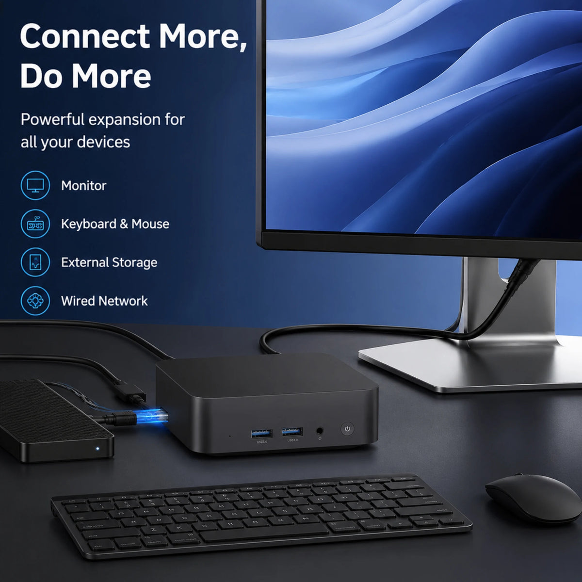 Mini PC Gaming Intel Core i9-10980HK / i3-6100U Windows 11 — 16/32 Go RAM, SSD 256Goà 2To, WiFi 6, 4K