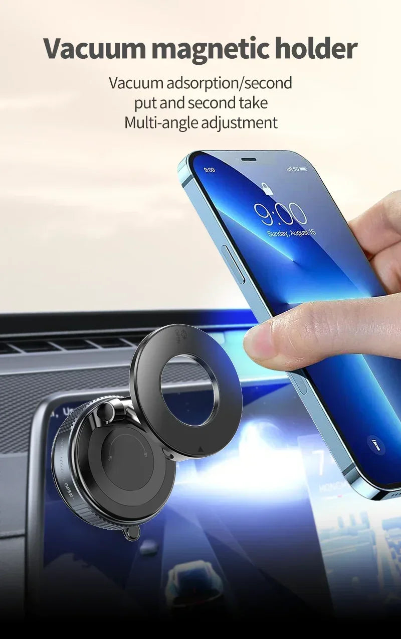 Support Téléphone Voiture Magnétique Pliable 360° — Fixation Ventouse Streaming