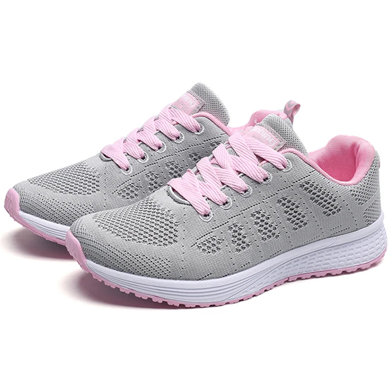 Baskets Femme Mode à Lacets — Sport Respirantes Tennis