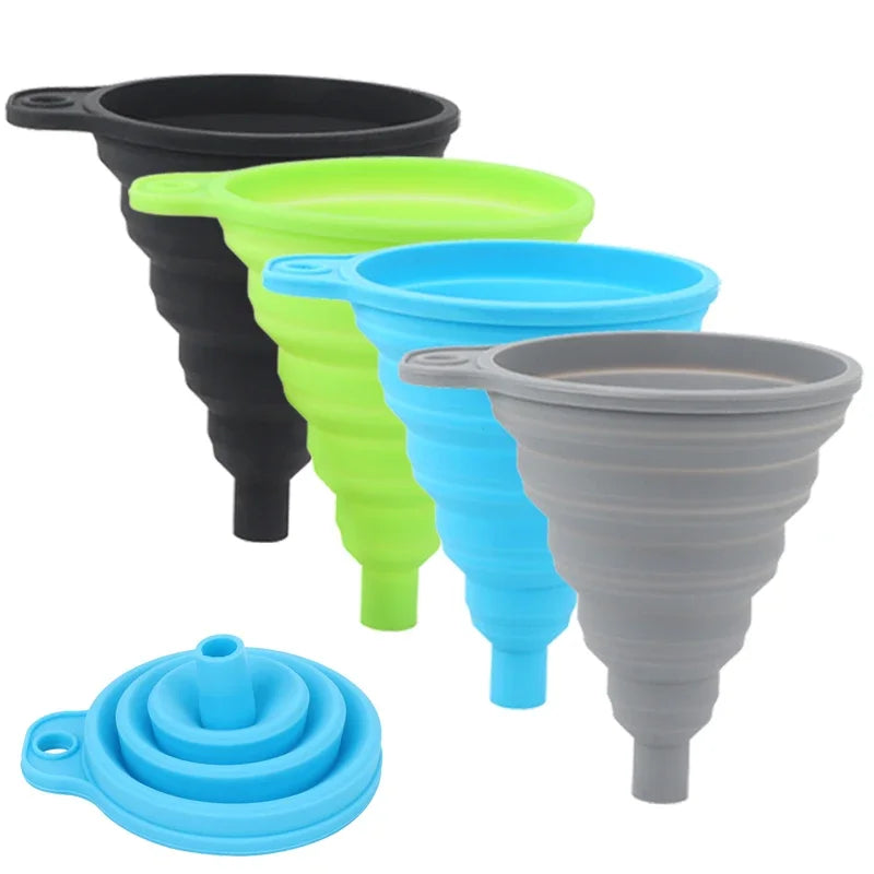 Entonnoir pliable en Silicone pour moteur de voiture, 2 pièces, liquide de lavage, changement de liquide, Portable, changement d