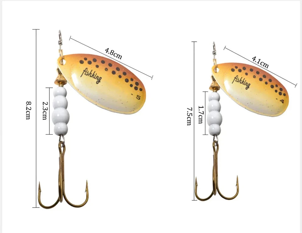 NGB métal leurre de pêche Spinner appâts 1 pièces 3.9g 4.6g 7.4g 10.8g 15g cuillère rotative leurres Spinners avec triples crochets brochet appâts