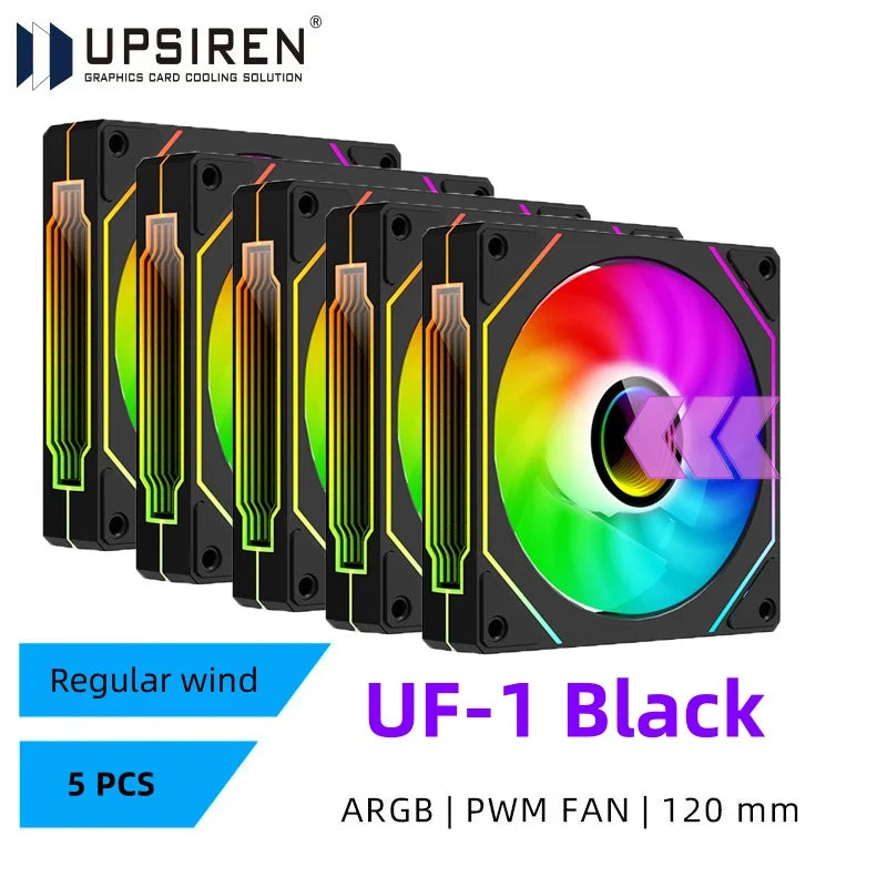 UPSIREN UF-1 PRISM 4 PRO ventilateur de châssis d'ordinateur 12 cm ARGB 4 broches PWM ventilateur de refroidissement silencieux 12 V grand Volume d'air 45.2CFM/600-1500 tr/min