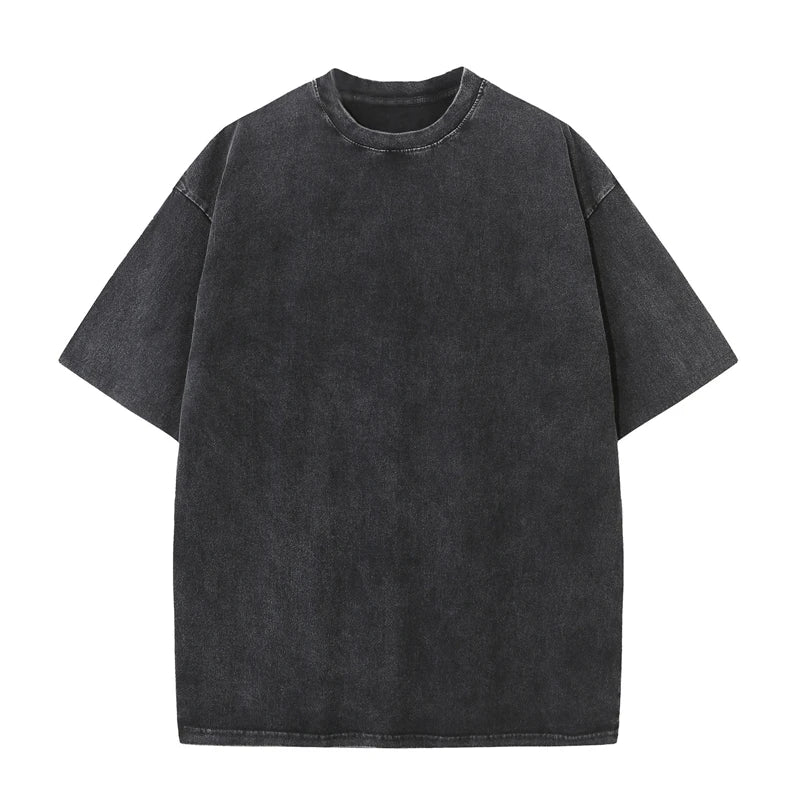 Camiseta de verano para hombre 230G Algodón pesado Vintage Lavado Camisetas Oversize de manga corta sueltas Streetwear Camiseta de manga corta