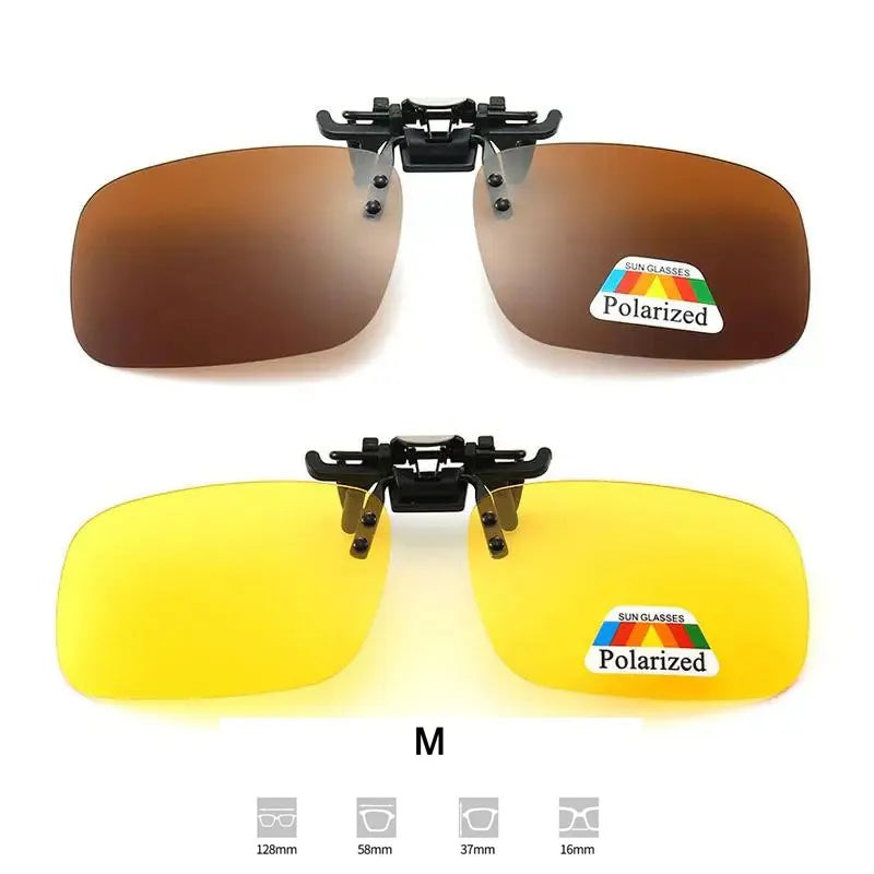 Lunettes de soleil polarisées à lentilles grises, 4 couleurs, Clip rabattable UV 380, pour la conduite, la pêche, la Vision nocturne