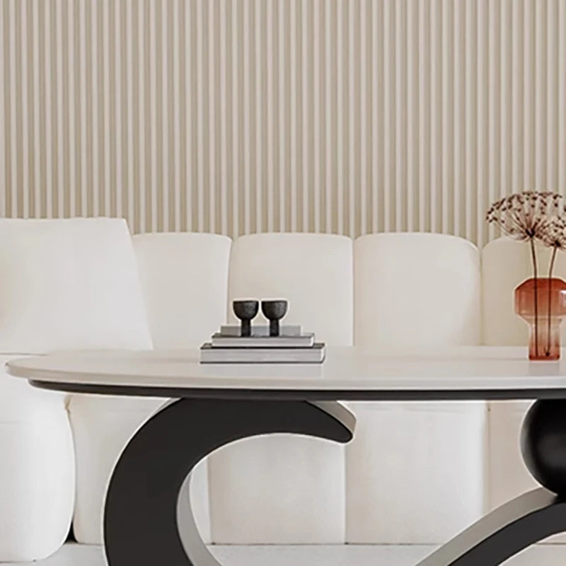 Table basse rétro milieu du siècle ovale — nordique, esthétique, classique, salon, meubles maison