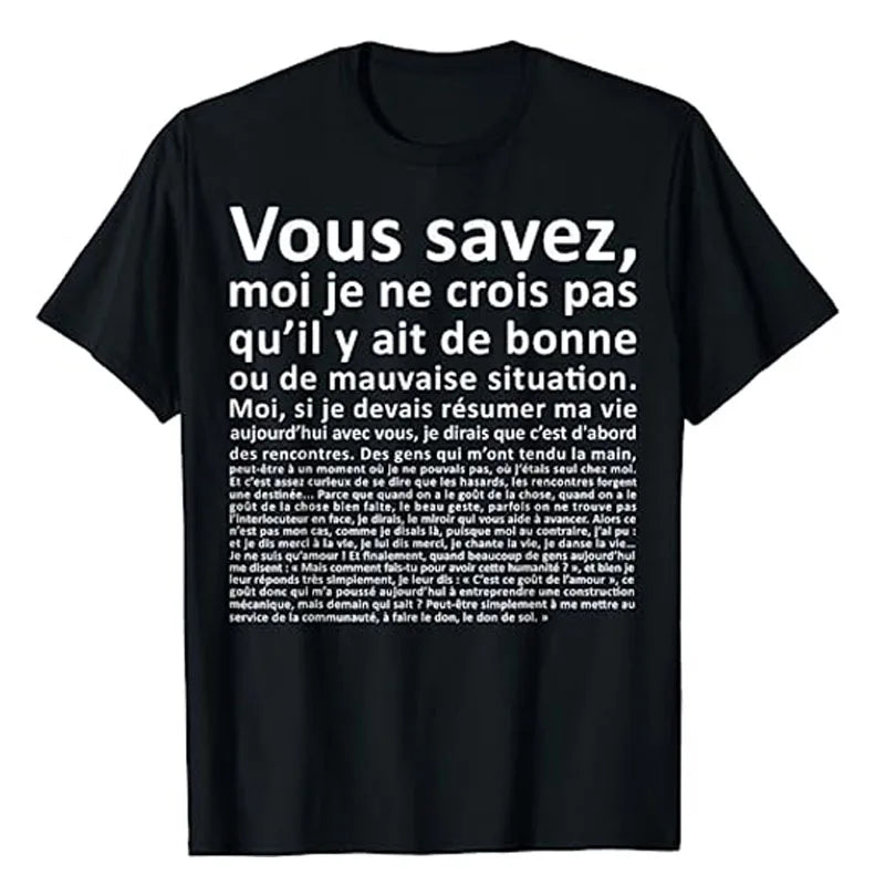 T-shirt classique avec lettres imprimées — humoristique, graphique, cadeaux