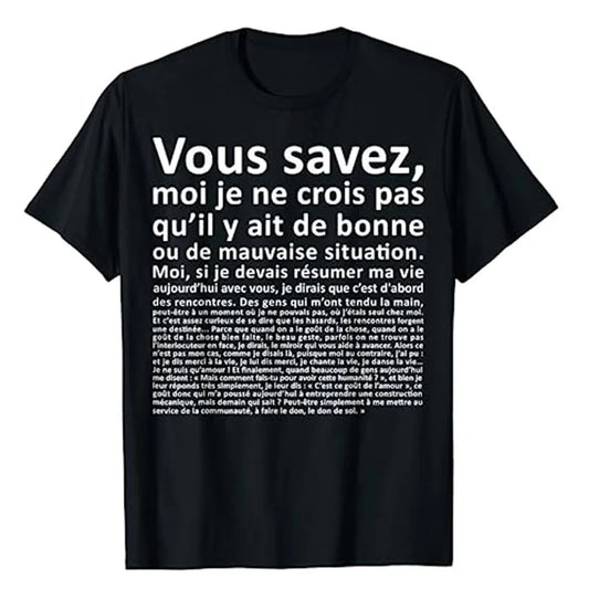 T-shirt classique avec lettres imprimées — humoristique, graphique, cadeaux