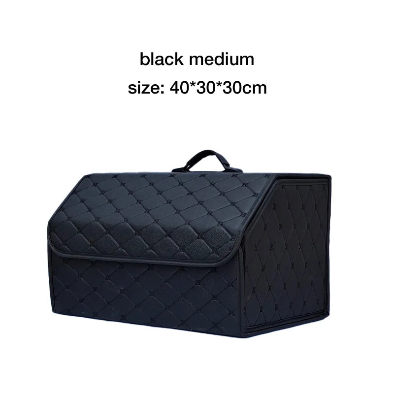 Car Trunk Storage Box, Large Capacity Automotive Multi-purpose Tools Storage Bag, Organizer, Foldable Leather for Emergency
