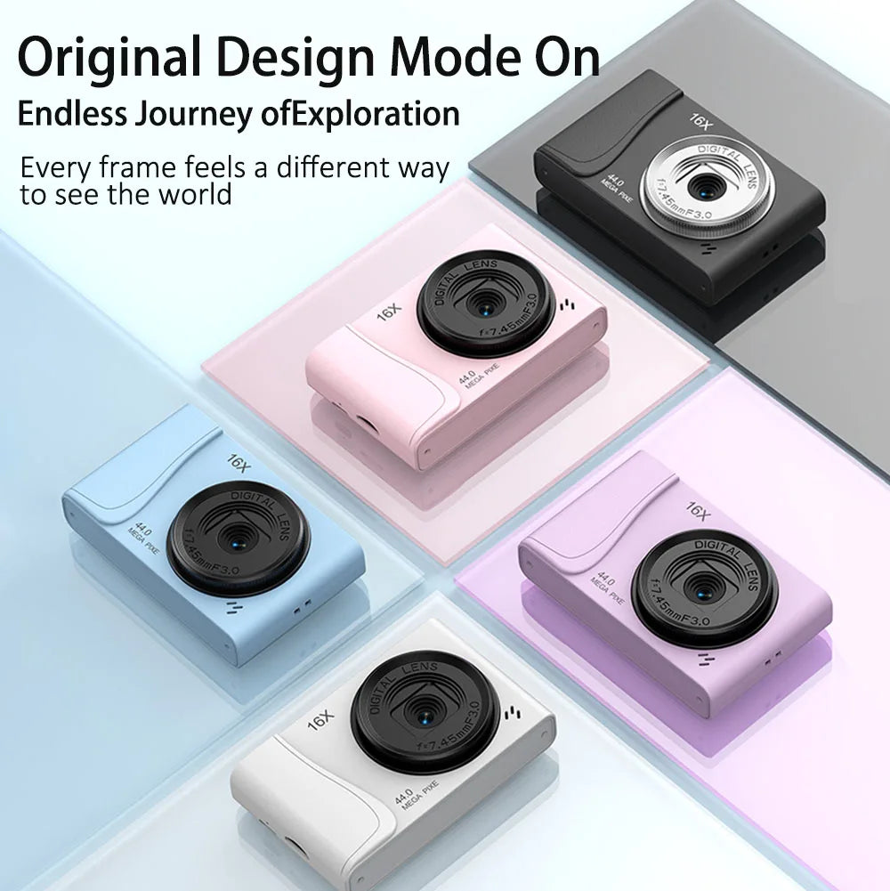 Cámara digital 4K, videocámara de 24 MP, zoom de 16x, cámaras compactas, enfoque automático para niños, adultos, principiantes, fotografía