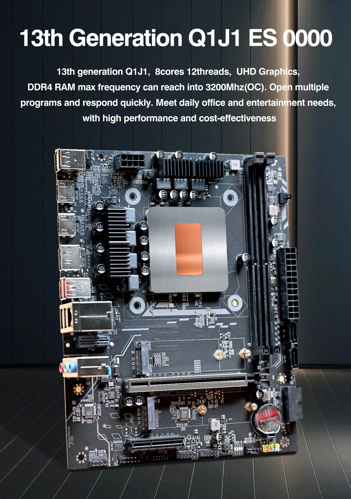 Carte mère pour ordinateur de jeu, bricolage, avec processeur intégré, Kit d'intervalle 13ème cœur, Q1J1 ES 0000 8C12T DDR4 RAM LGA115X, ordinateur de bureau