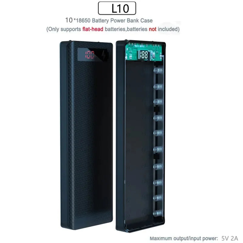 8/10*18650 batterie externe support de la boîte de batterie Portable double USB Type C coque de Charge pour iPhone Xiaomi Huawei 18650 boîtiers de batterie