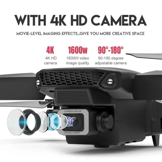 Nouveau Drone E88 Pro WiFi FPV-caméra HD grand Angle 4K/1080P quadrirotor pliable avec maintien d'altitude