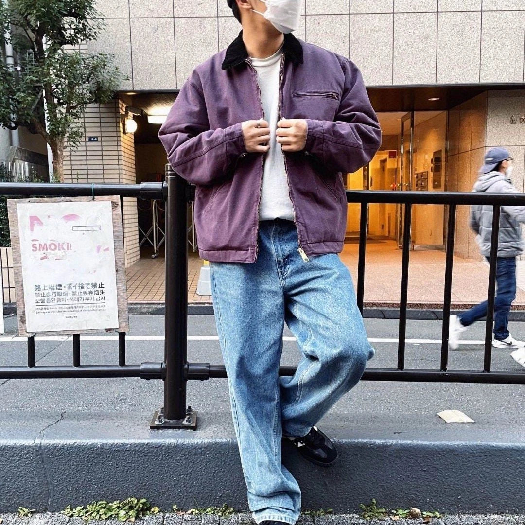 DAFEILI Fall Winter J30 Lined Blanket Casual Vintage Washed Canvas Detroit Workwear Jackets