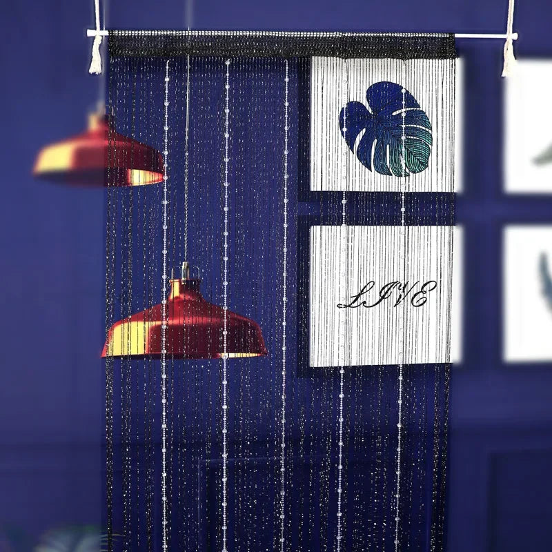 Cortina de cuentas de cristal, 100cm x 200cm, para salón, puerta, pared, ventana, biombo, borla