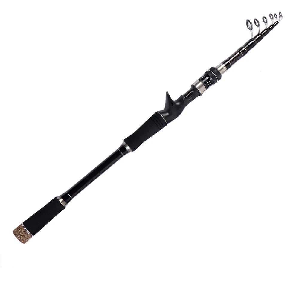 1.8M 2.1M 2.4M 2.7M 3.0M canne à pêche télescopique Portable en Fiber de carbone filature/coulée canne à poisson matériel