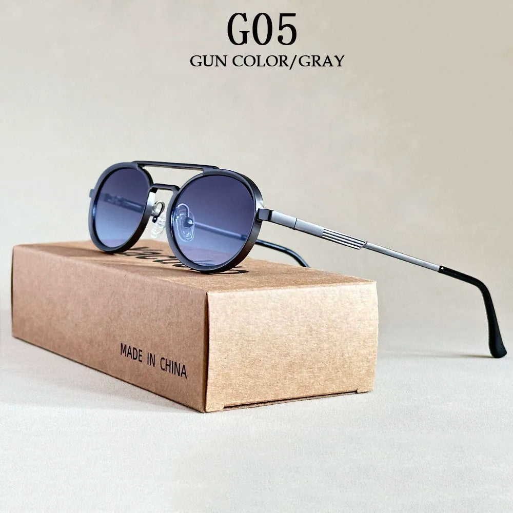2025 Men's Sunglasses Oval Sunglasses Women's Trendy Vintage Steampunk Luxury Fashion Eyewear Gafas De Sol Hombre Lunette Soleil Femme