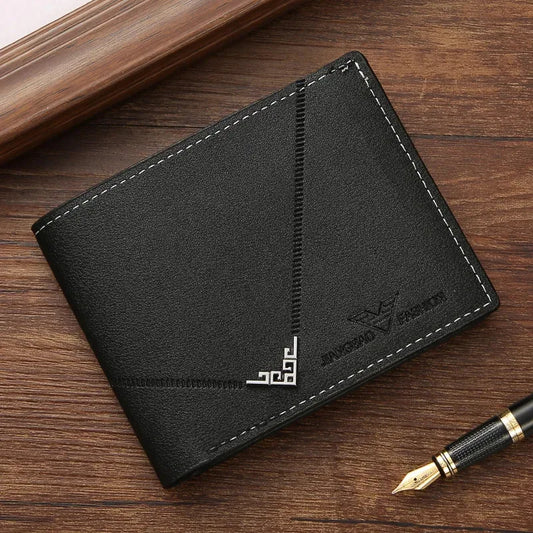Men's Slim Leather Wallet, RFID Blocking, Bi-fold, Front Pocket, Minimalist Credit Card Holder, Cash Money Clip