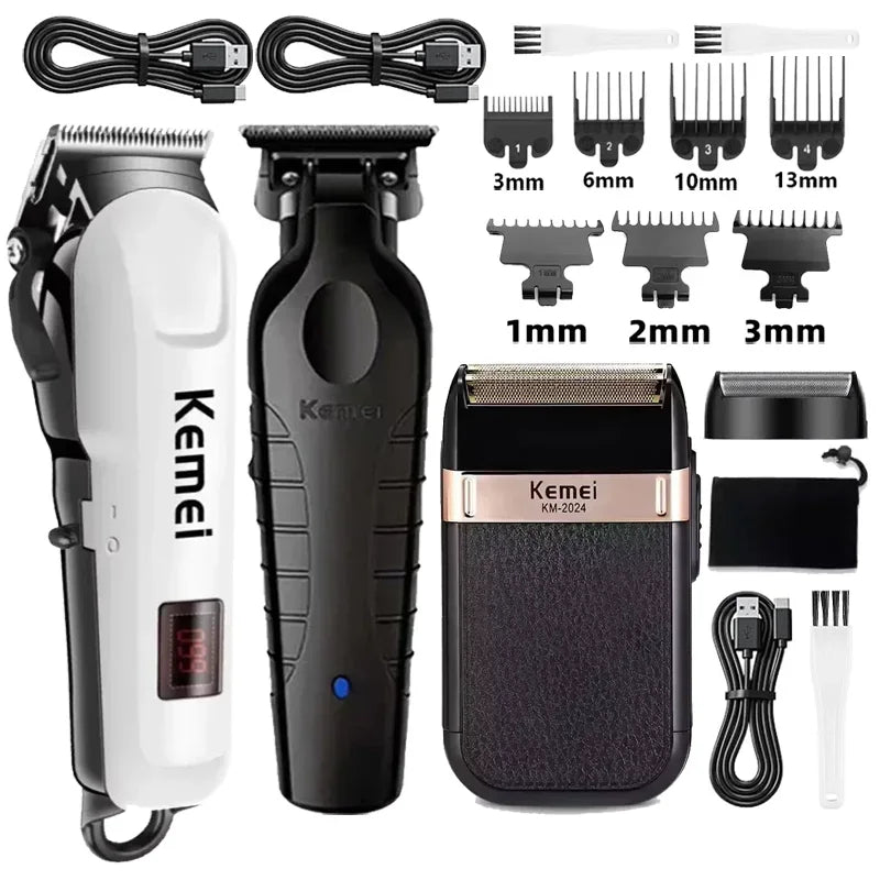 Tondeuse à cheveux sans fil rechargeable — tondeuse barbe électrique puissante, hommes