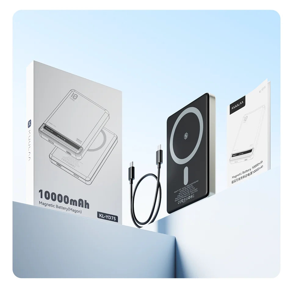 KUULAA batterie externe magnétique 10000Ah chargeur Portable sans fil 20W charge rapide pour magsafe pour iPhone 16 15 14 Por Max PowerBank