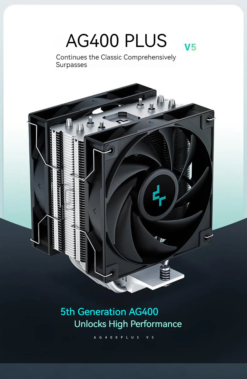 DEEPCOOL AG400 4 caloducs double ventilateur CPU radiateur de refroidissement par Air 2000 tr/min ventilateur de refroidissement de bureau pour Intel LGA1700 1200 115X AMD AM4