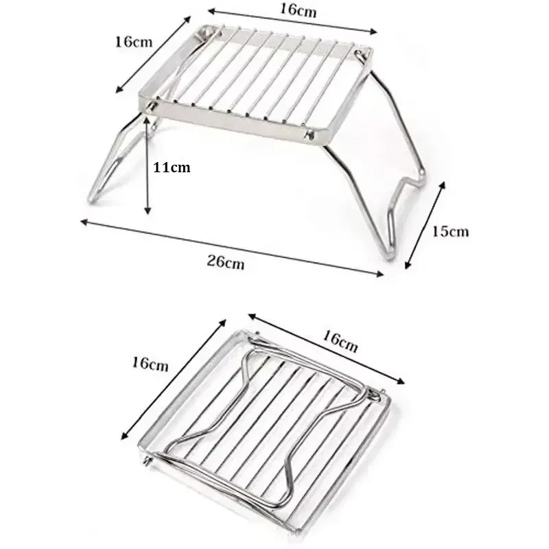 Support de poêle d'extérieur en acier inoxydable, Mini support de Barbecue pliable et Portable pour Camping, support de Pot, support de plateau de cuisson