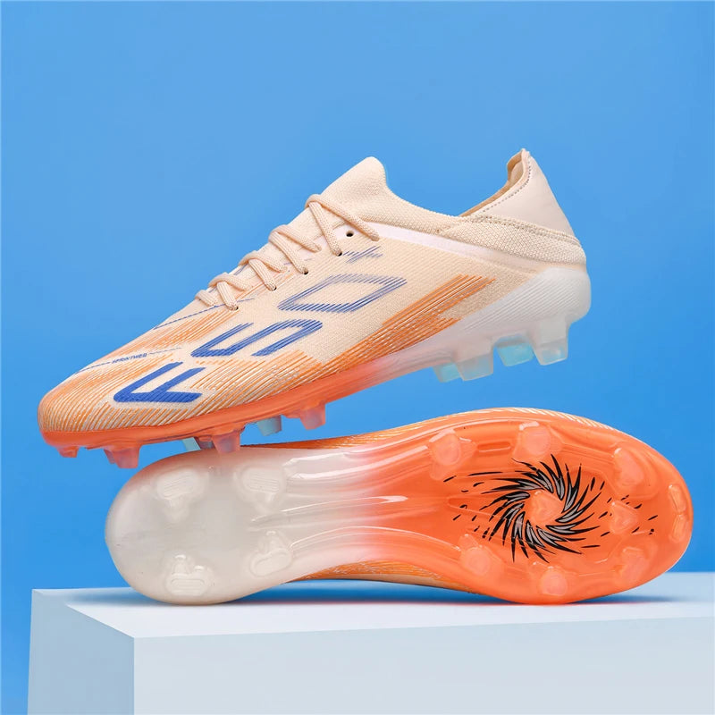 Chaussures de Football Homme Crampons TPR Cuir Verni — Terrain Gazon & Futsal EU 31–48
