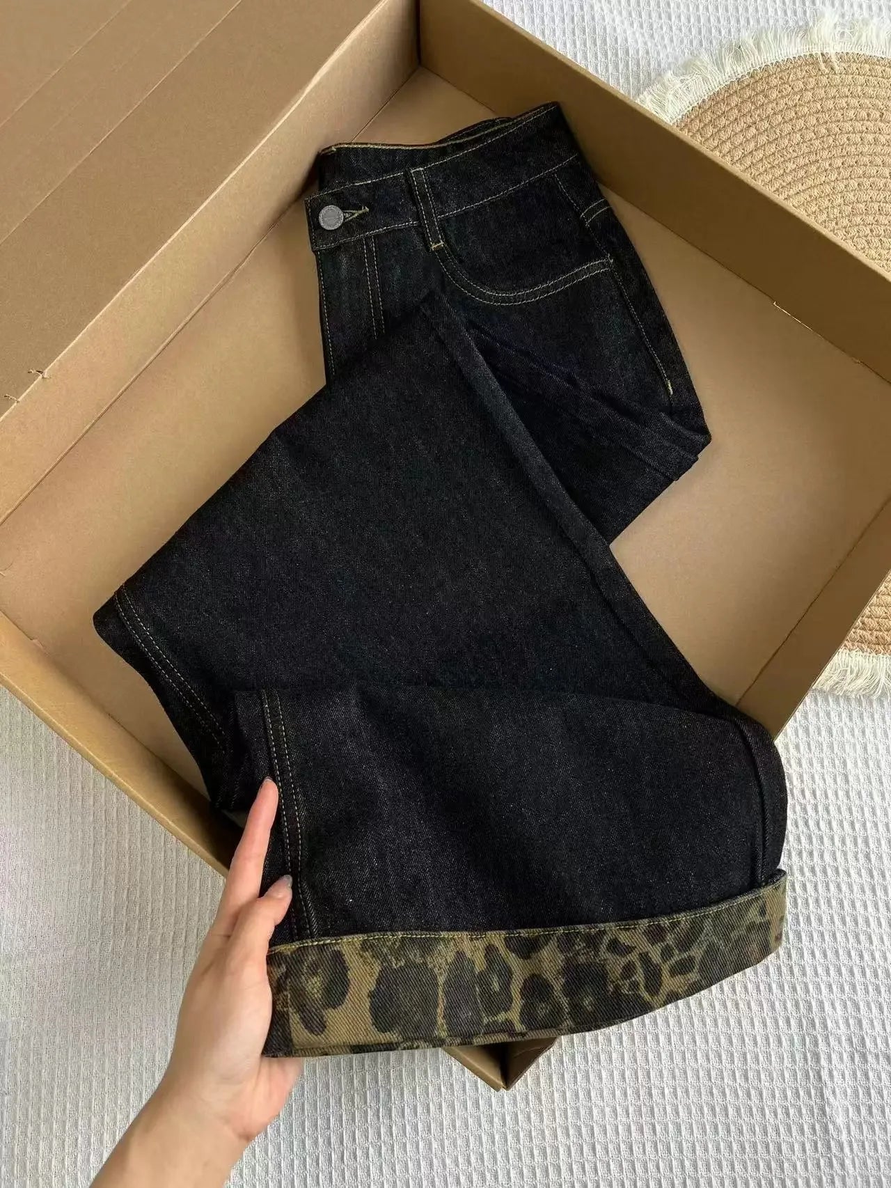 Women's Streetwear Jeans New Bottoms 2025 Women's High Waisted Vintage Straight Y2k Casual Chic Wide Leg Denim Pants