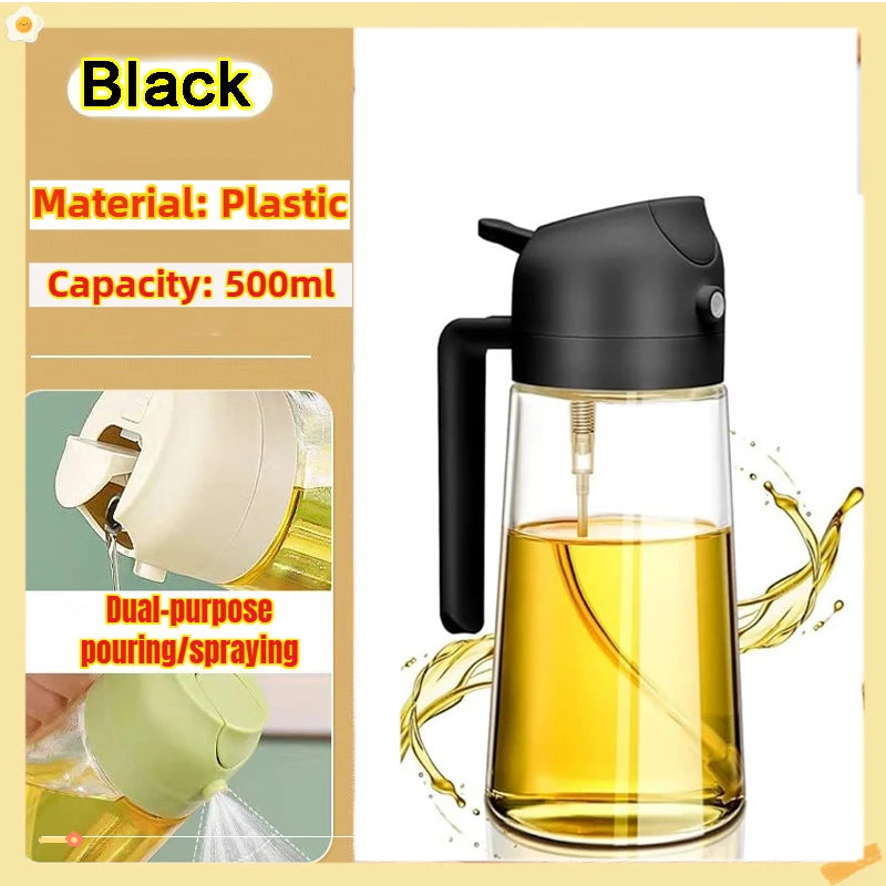 Bouteille de pulvérisation d'huile d'olive pour barbecue, pulvérisateur d'huile d'olive en plastique, bouteille vide, bouteille de vinaigre ou brosse à huile, 200/300/500ml