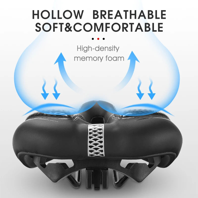 Selle vélo route et VTT en PU — respirante, souple, coussin ergonomique, course