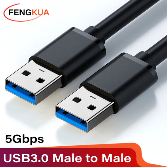 Câble d'extension USB 3.0 mâle vers mâle, 5Gbps, transmission rapide, câble de données, ordinateur portable vers disque dur mobile, TV