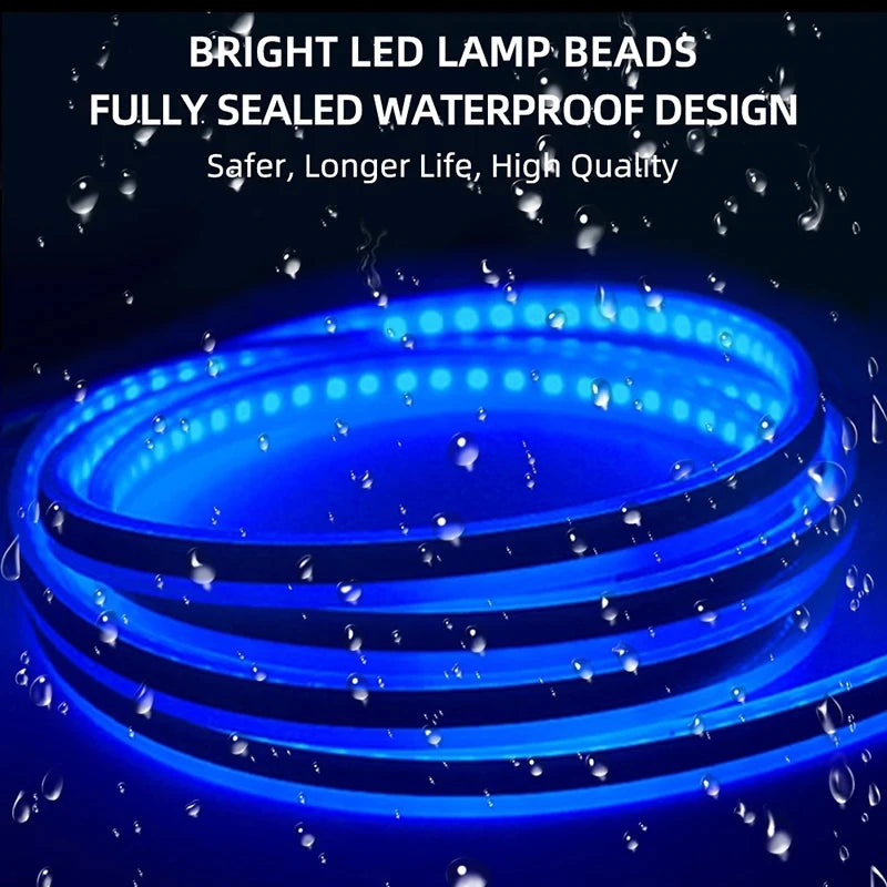 LED Daytime Running Lights for Car Hood, Scanning Start, Decorative Lights, Automatic Engine Hood Guide DRL, Decorative Ambient Lamp, 12V, 150cm