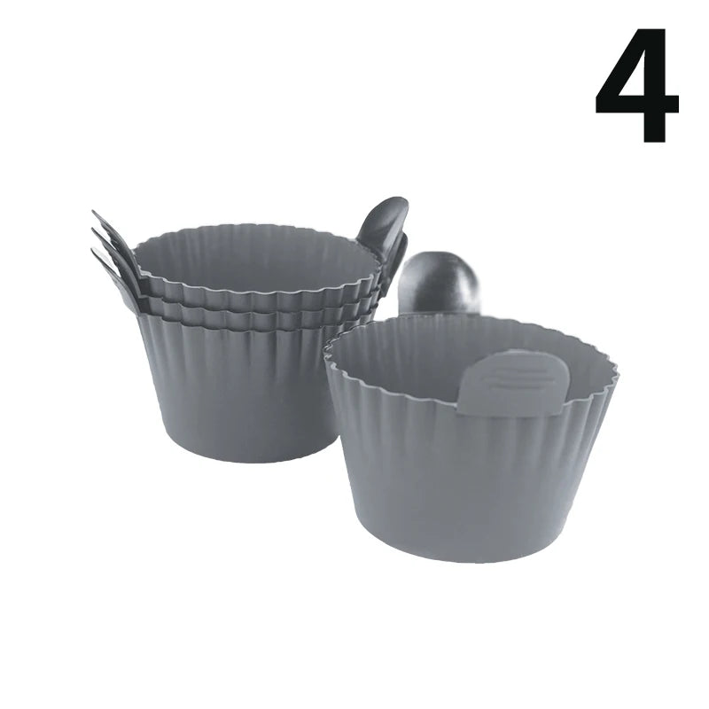 Dishwasher-Safe Air Fryer, Silicone Egg Cups, Silicone Egg Cooker Mold, Reusable Egg and Cake Baking Cups, Safe Ramekin Muffin Liners
