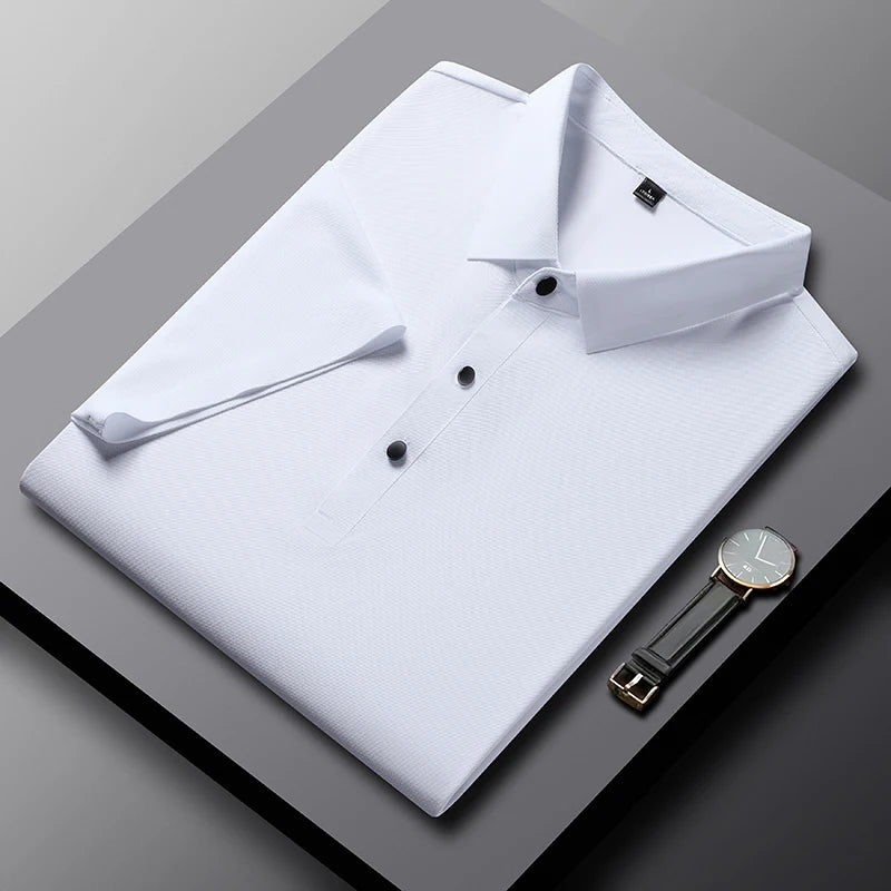 Polo homme 3 boutons décontracté — travail, séchage rapide, manches courtes, golf, grandes tailles