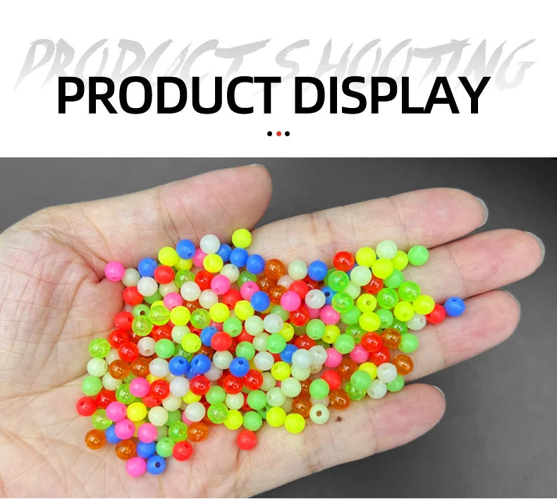 ShareShark 1000 pièces/sac pêche de nuit lueur 5mm couleur mixte perles fluorescentes leurre appât souple Texas plate-forme accessoires de pêche