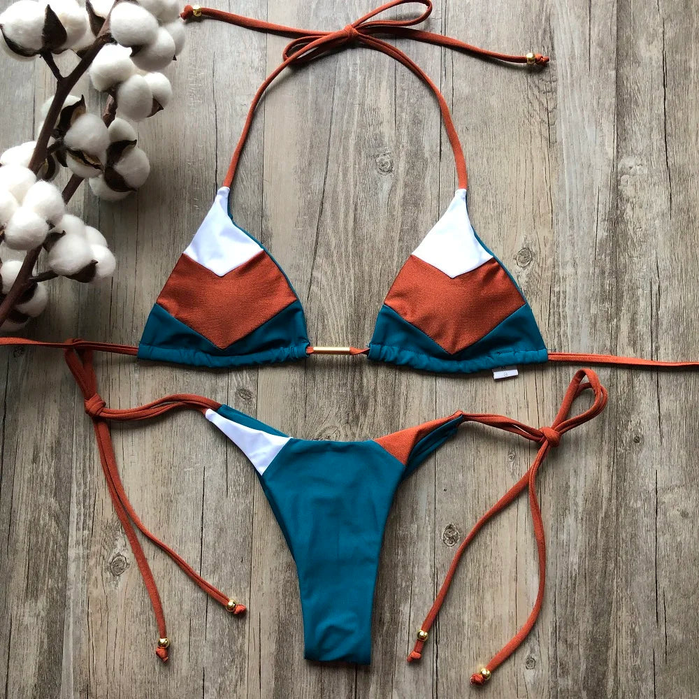 2023 Sexy Bikini multicolore maillot de bain femmes maillots de bain Push Up côtelé Bikini ensemble brésilien maillot de bain vêtements de plage baigneur Biquini