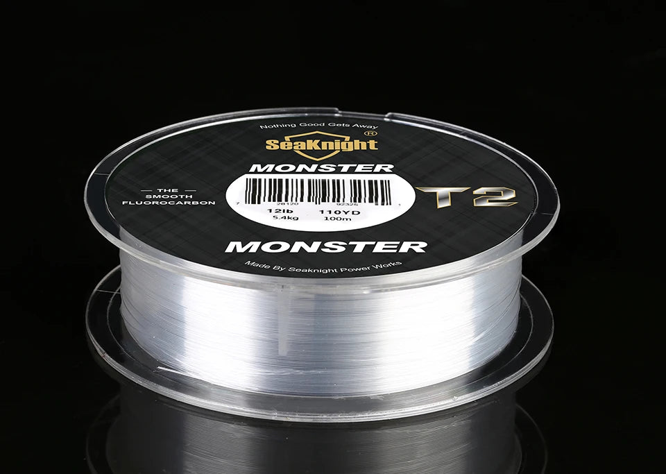 SeaKnight marque MANSTER T2 série 100% ligne de pêche en fluorocarbone 100M, ligne en Fiber de carbone 3-35LB mise à niveau ligne coulante pêche en mer